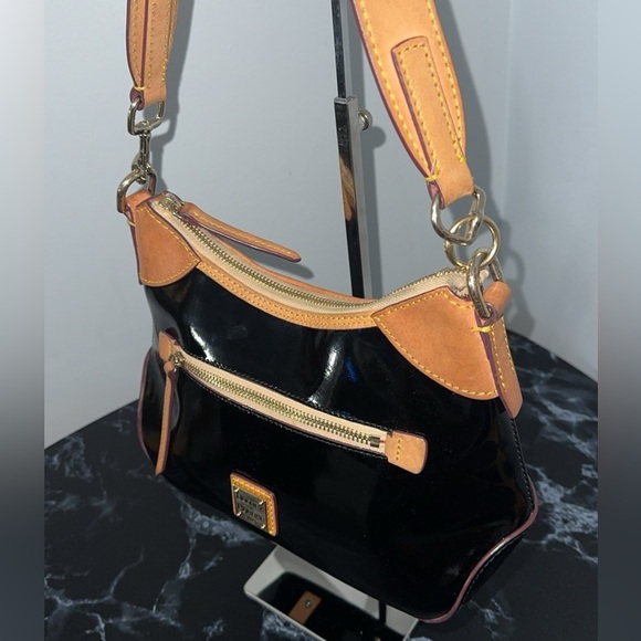 DOONEY & BOURKE Patent Small Hobo Black Shiny Patent Leather AUTHENTIC - Picture 12 of 13
